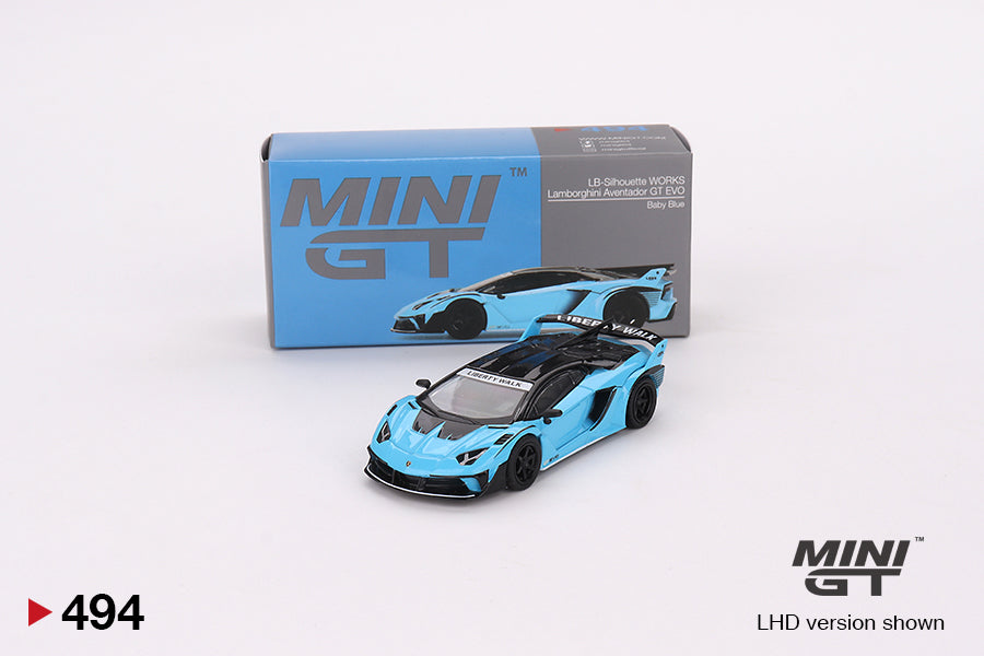 MINI-GT 1/64 LB-Silhouette WORKS Lamborghini Aventador GT EVO Presentación  Blanco - LB-TIENDA ONLINE
