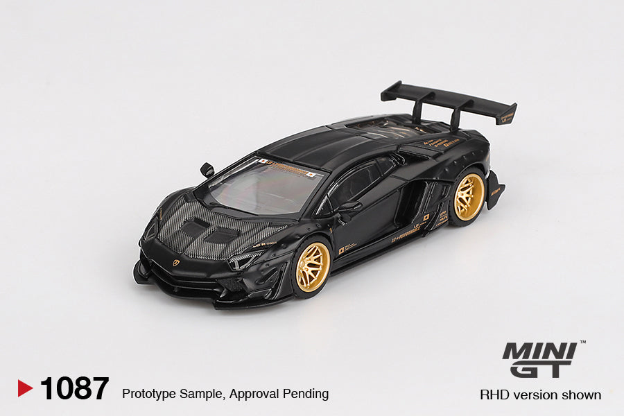 MGT01087-BL Mini GT - 1/64 Lamborghini Aventador LTD (Matte Black)
