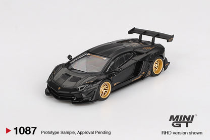 MGT01087-BL Mini GT - 1/64 Lamborghini Aventador LTD (Matte Black)