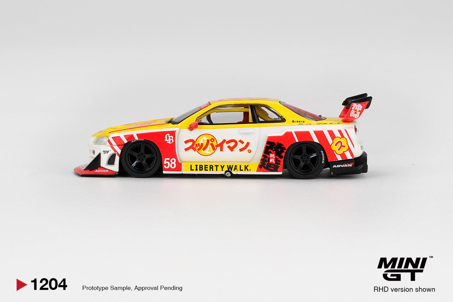 MGT01204-R - Mini GT - 1/64 Nissan Skyline R34 (Yellow/Red)