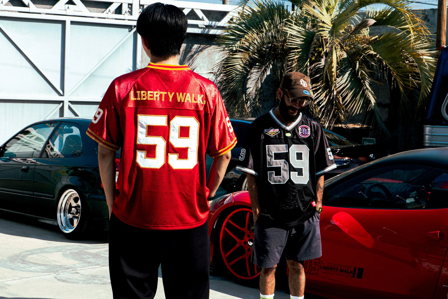 SH11-BUR - Liberty Walk 59 Football Mesh T-Shirt (Burgundy)