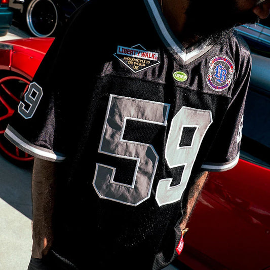 SH11-BK - Liberty Walk 59 Football Mesh T-Shirt (Black)