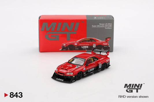 Mini GT - 1/64 Nissan Skyline R34 (Red/Black)