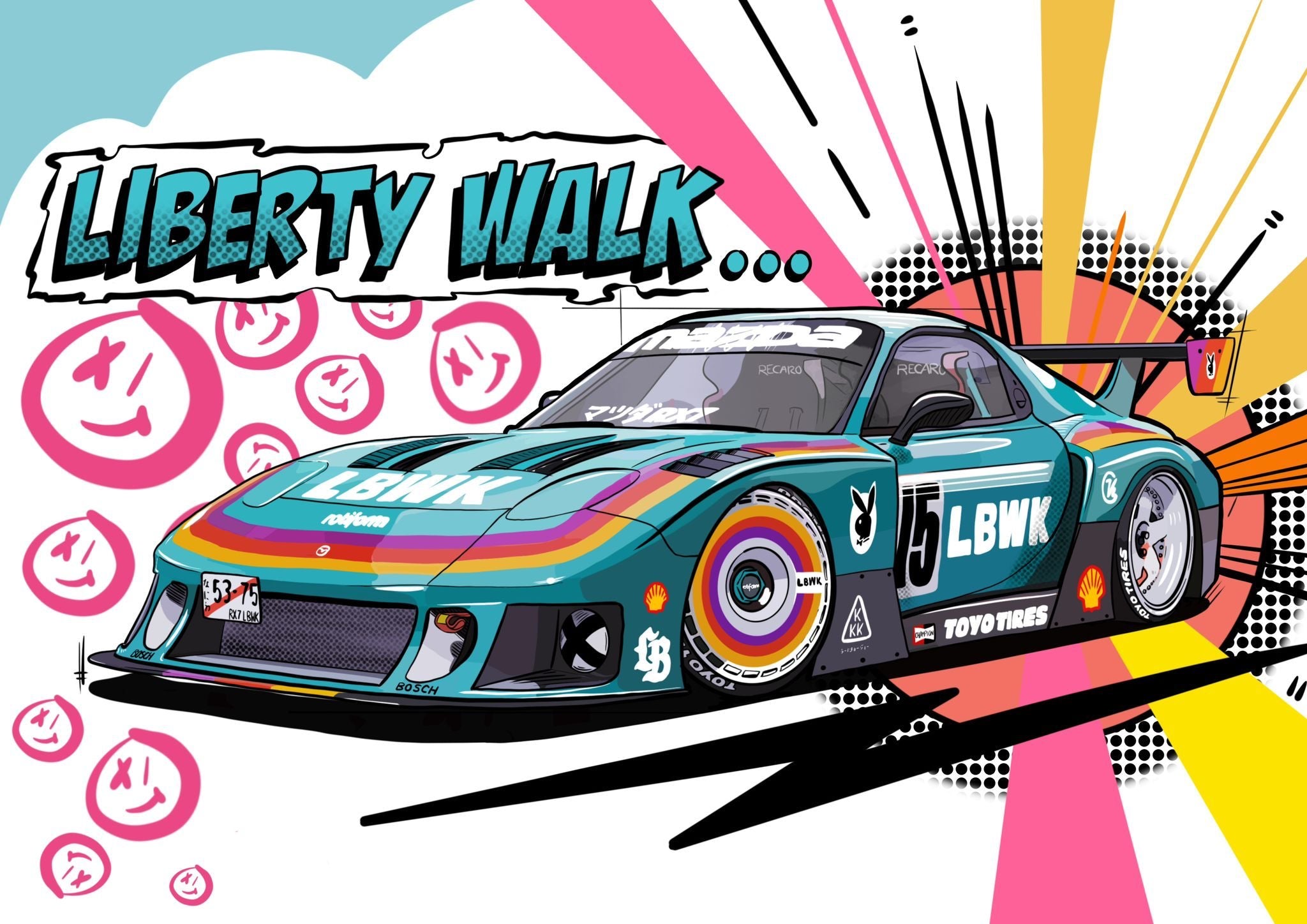 Liberty Walk Limited Edition Mazda RX7 Print 1/20 – libertywalkeu