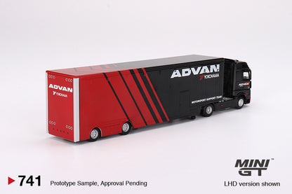 Mini GT - 1/64 Mercedes-Benz Actros w/ Racing Transporter (Advan)