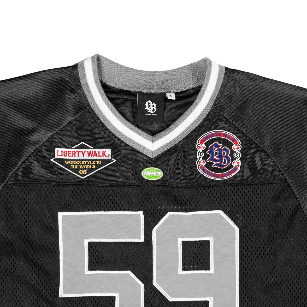 SH11-BK - Liberty Walk 59 Football Mesh T-Shirt (Black)