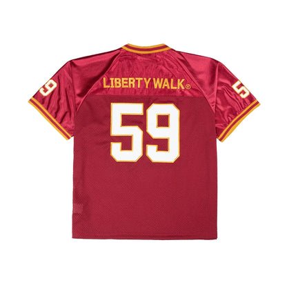 SH11-BUR - Liberty Walk 59 Football Mesh T-Shirt (Burgundy)