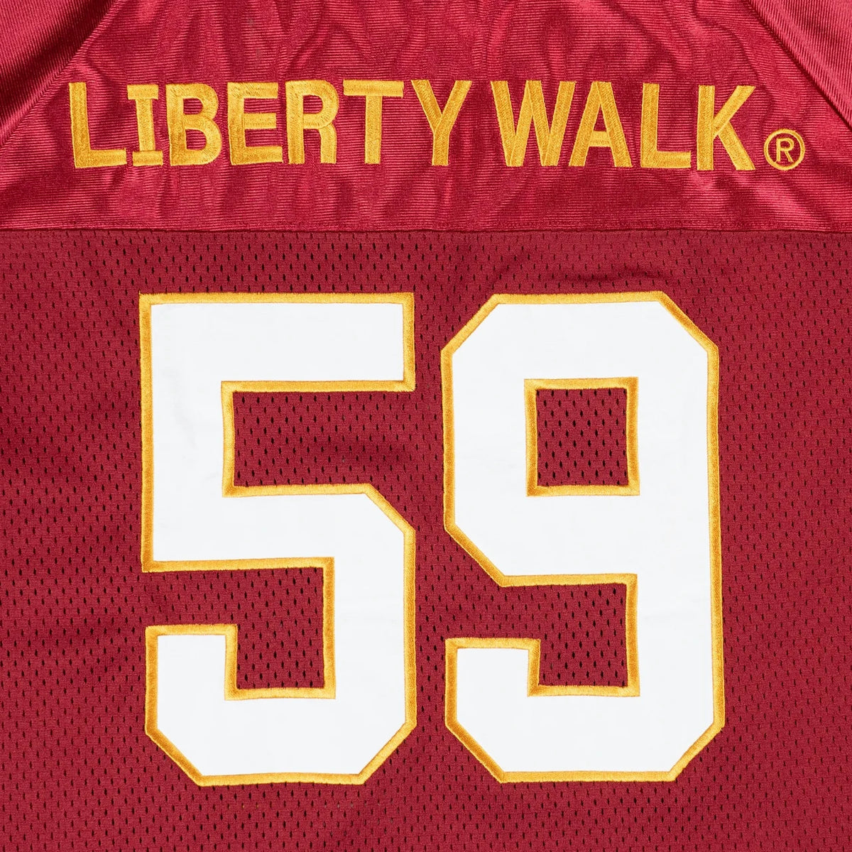 SH11-BUR - Liberty Walk 59 Football Mesh T-Shirt (Burgundy)