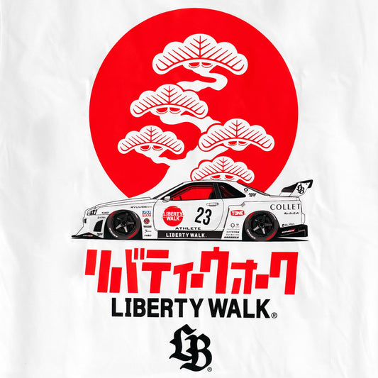 Liberty Walk Bonsai Hinomaru ER34 Tee White