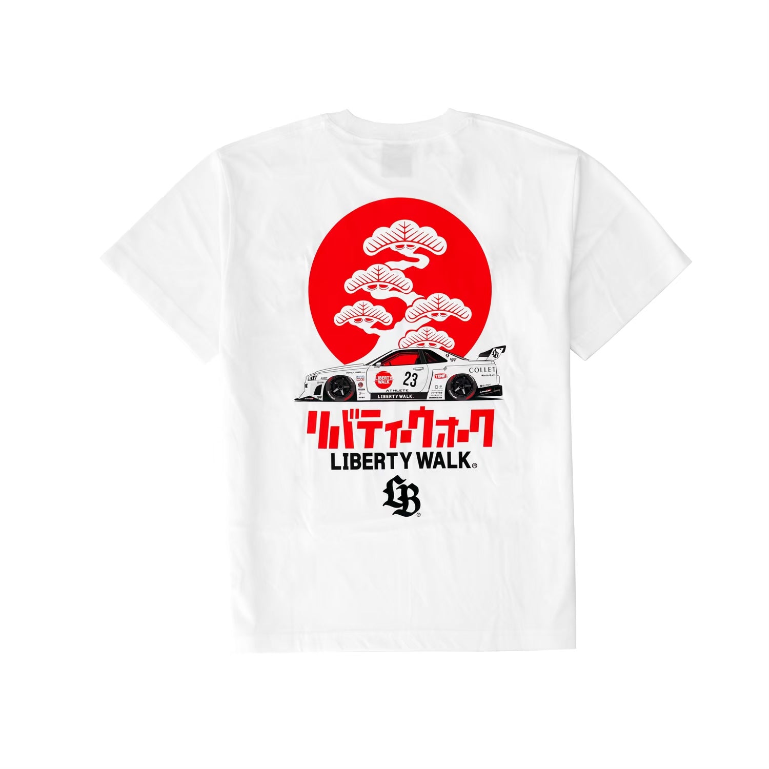 T355-34WH - Liberty Walk Bonsai Hinomaru ER34 Tee White – Liberty