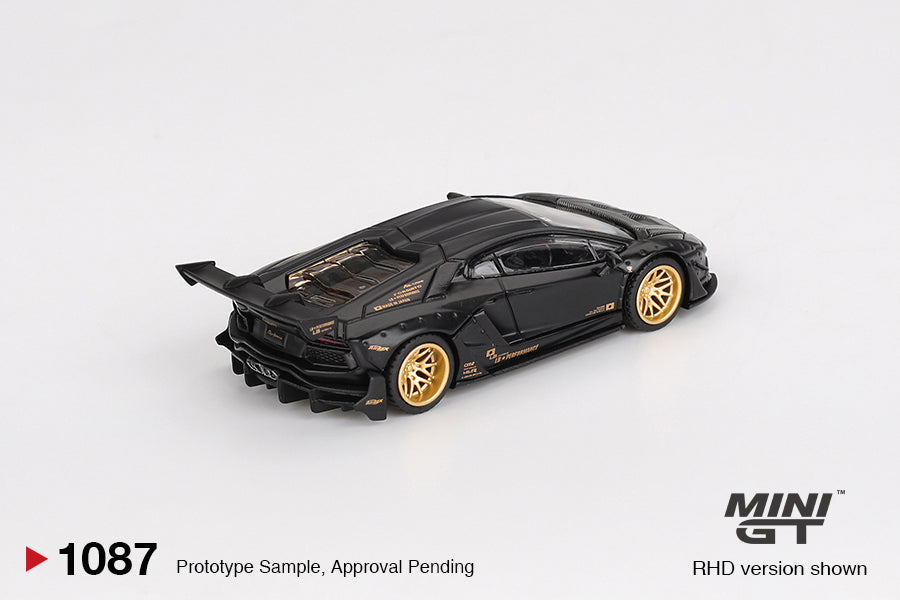 MGT01087-BL Mini GT - 1/64 Lamborghini Aventador LTD (Matte Black)