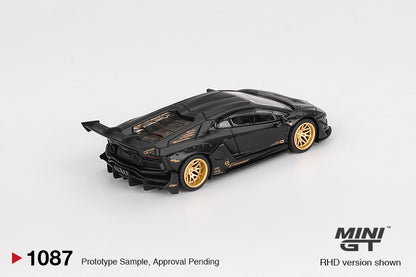 MGT01087-BL Mini GT - 1/64 Lamborghini Aventador LTD (Matte Black)